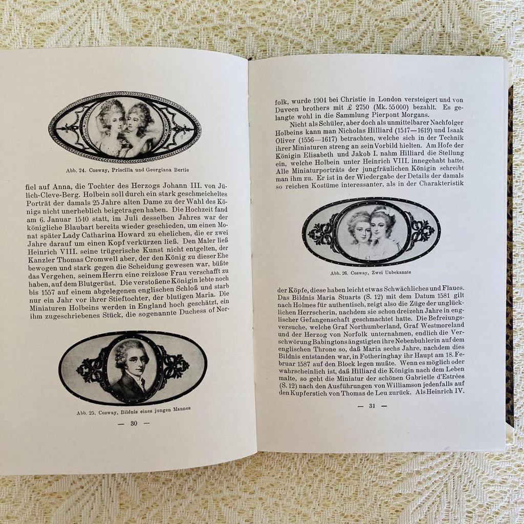 [USED] Foreign books, old books, beautiful German antique books, miniature, silhouette paintings