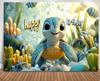 Cute Turtle Theme Birthday Banner Photography Background Blue Decorative Baby Shower Photo Studio Portrait Shooting Background