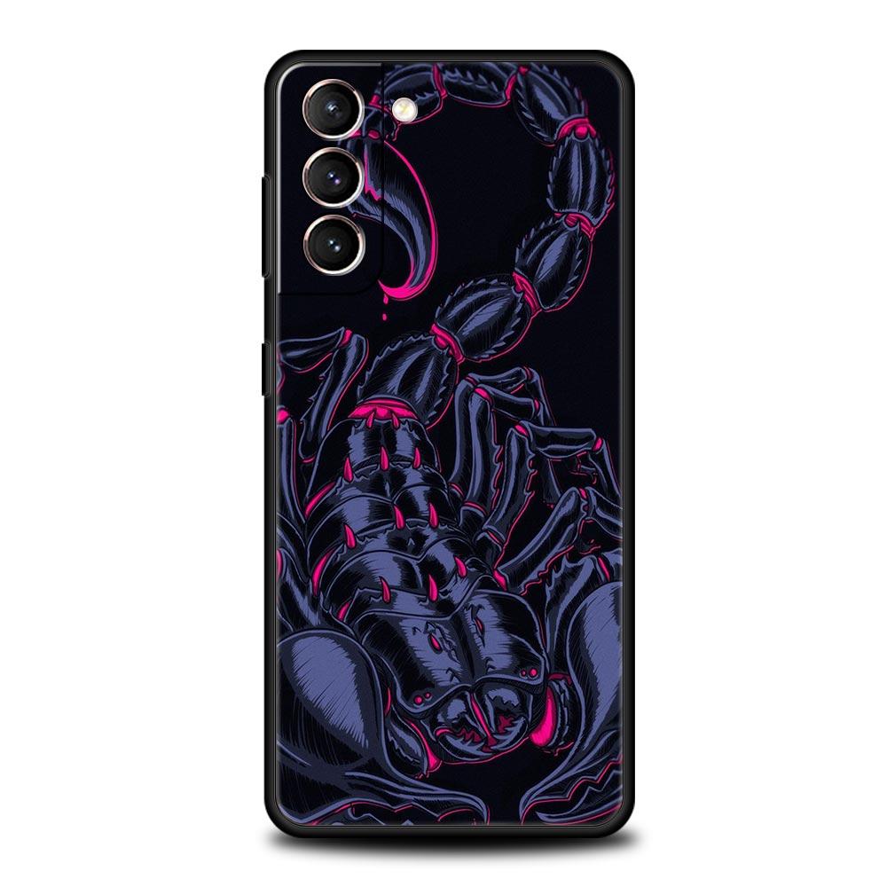 Мультяшный чехол-скорпион для Samsung Galaxy S26 Ultra S25 Plus S24 FE S23 S22 5G S21 S20 Черный Мягкий