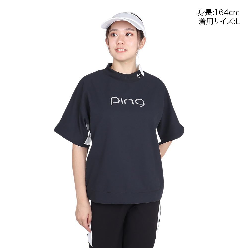 Женская футболка с коротким рукавом и высоким воротом от Ping Apparel (Сохранение тепла) / Гольф / Защита от холодной погоды / 622-4267802 010_Черный M