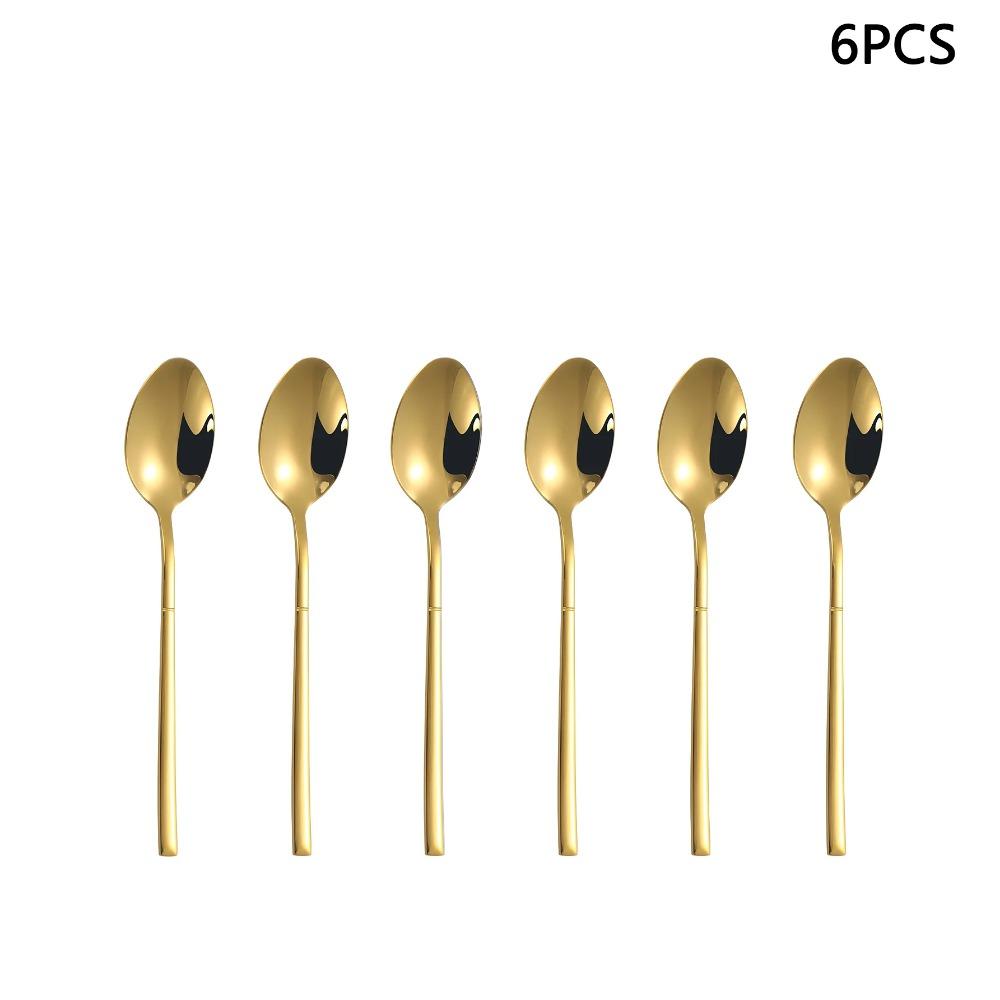 4/6/16/24 шт. Золотые столовые приборы из нержавеющей стали, бытовой набор ножей, вилок и ложек для дома, ресторана, отеля, вечеринки