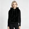Fake two-piece knitted splicing sleeves imitation mink short jacket women's small cotton jacket
