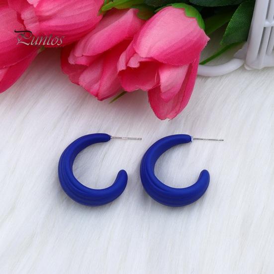 1 пара ярких цветов C-образные серьги-гвоздики, красочные серьги-кольца, легкие серьги с геометрическим кругом, ювелирные изделия, подарок