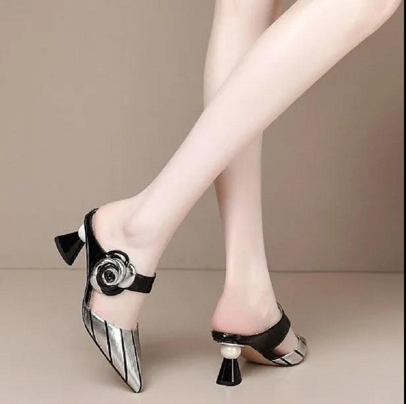 Cresfimix Женская мода Милые высококачественные серебристые туфли на высоком каблуке Женские сексуальные туфли-лодочки с цветочным принтом для вечеринок Zapatos De Mujer Крутые туфли A264