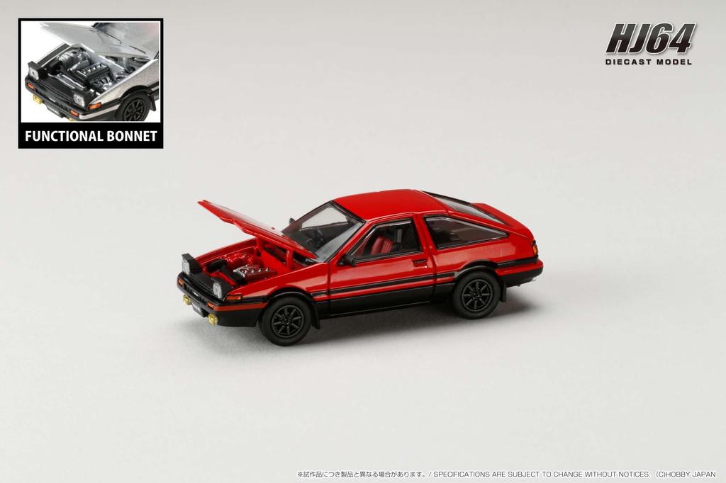 Toyota Sprinter Trueno GT APEX JDM Style 1/64 (AE86) Red/Black