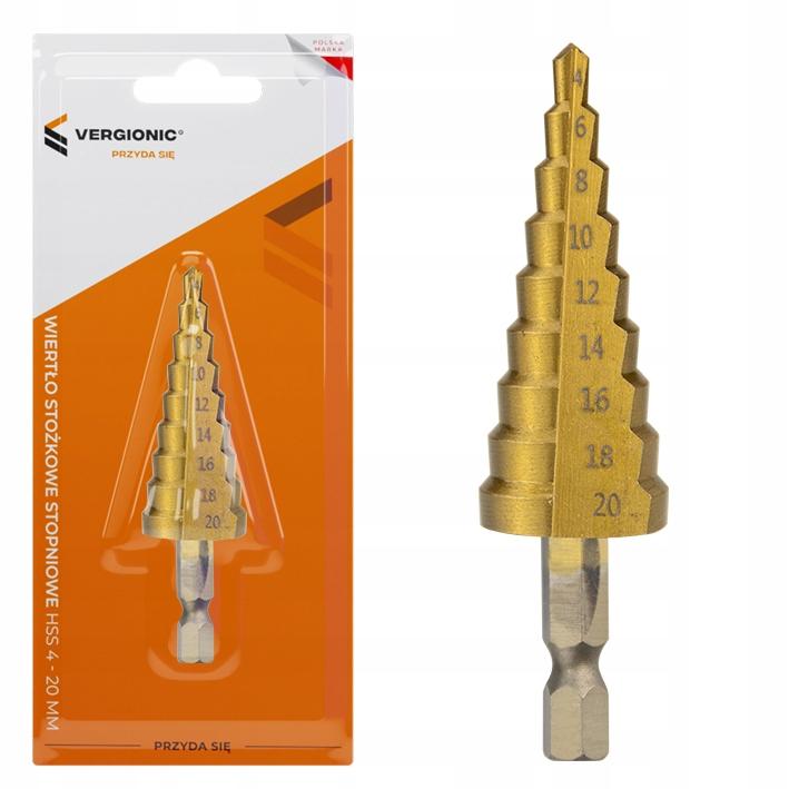 Wiertło Stożkowe Stopniowe Hss 4-20 Mm Hex Do Metalu