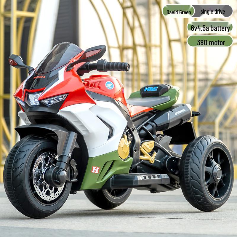 Электрический трехколесный велосипед для детей с пультом управления, двойным приводом, аккумуляторной батареей, подходит для мальчиков и девочек.