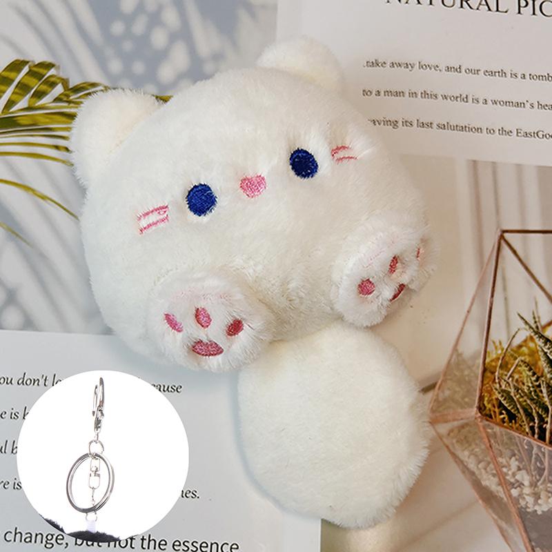 Креативная подвеска в виде книжной сумки, милый пищащий маленький кот, брелок для ключей в виде плюшевого кота, брелок в виде мультяшного кота с мягким хвостом, кукла-мультяшка