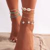 Beach Rhinestone Set Personalized Gravel Anklet, Fringed Retro Rice Bead Shell Foot Decoration