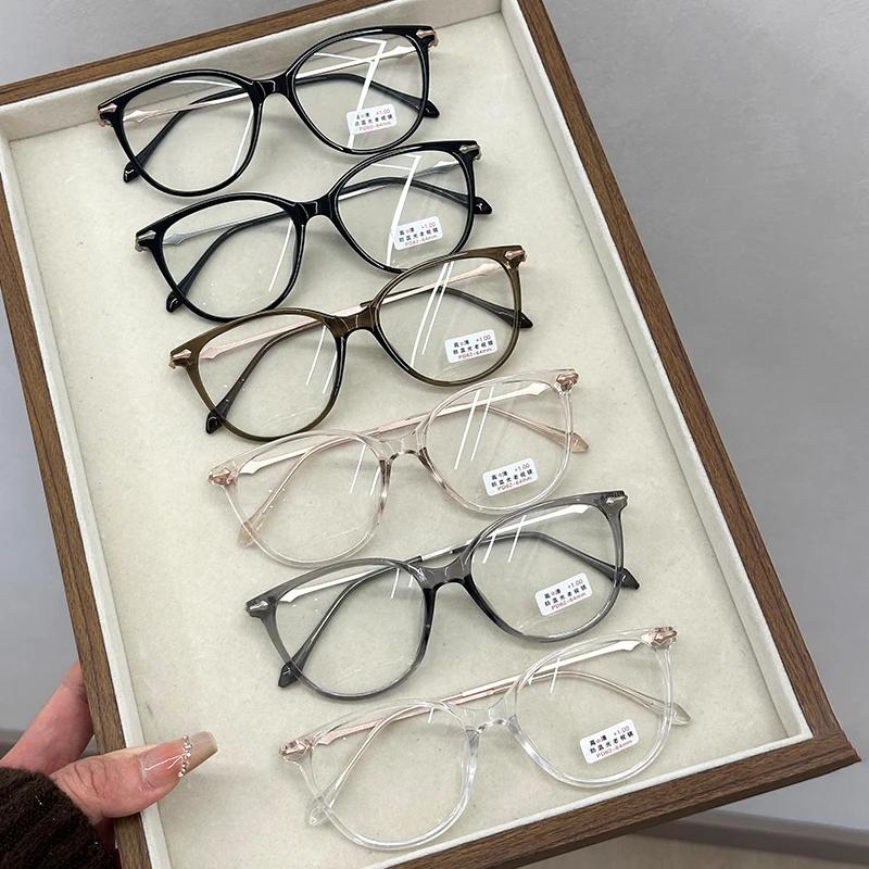 Women's Cat Eye Reading Glasses Men Unisex Anti-blue Light Far Sight Eyeglasses Fashion Presbyopia Pluls Diopters 0+1.0+4.0