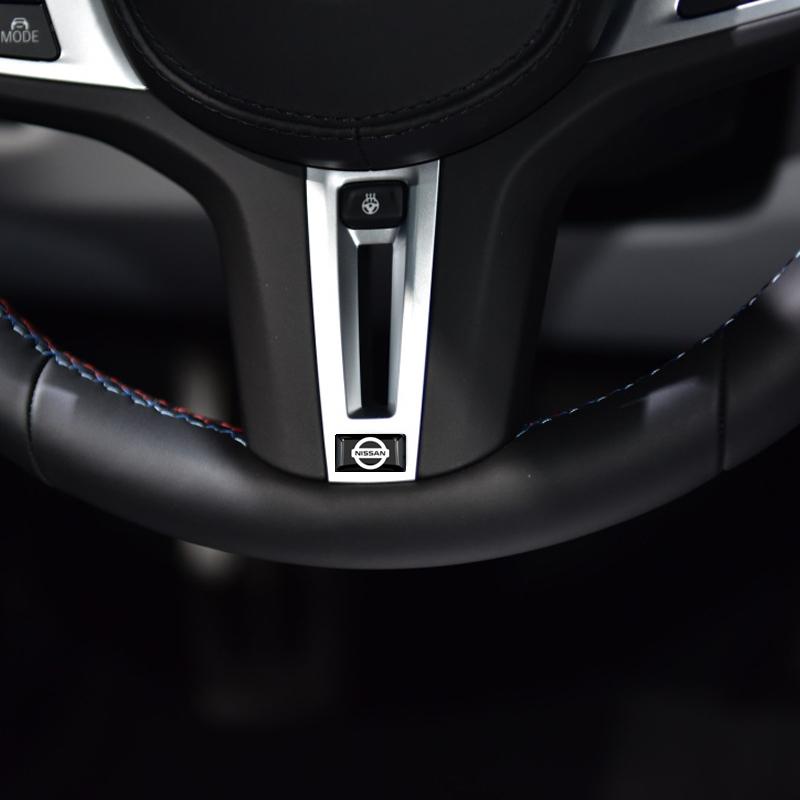 2/5/10 шт. Наклейки с 3D-эмблемой логотипа автомобиля на руль из углеродного волокна для Nissan Nismo GTR Altima Qashqai Almera Navara