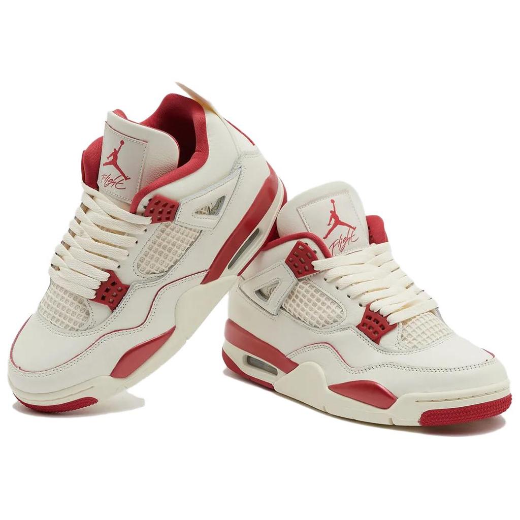 Jordan Air Jordan 4 Поддерживающие Средние Винтажные Баскетбольные Кроссовки Женские Бело-Красные HV0823-108