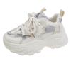 Platform White Shoes Spring New Sports Casual Lace Up Mesh Small Non-Slip Breathable Clunky Sneakers