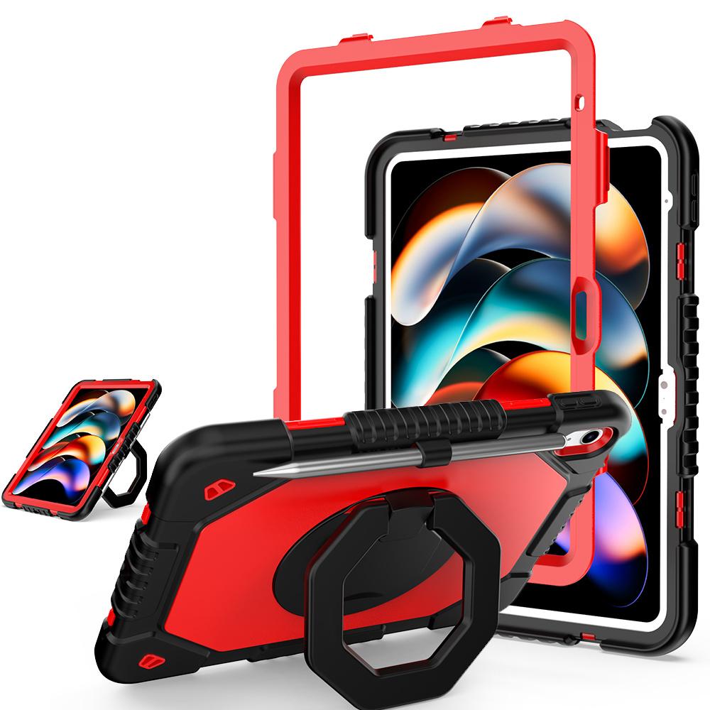 For iPad (2025) / 10.9 (2022) Case Hand Grip Kickstand Shockproof Silicone + PC Tablet Cover with Pen Slot