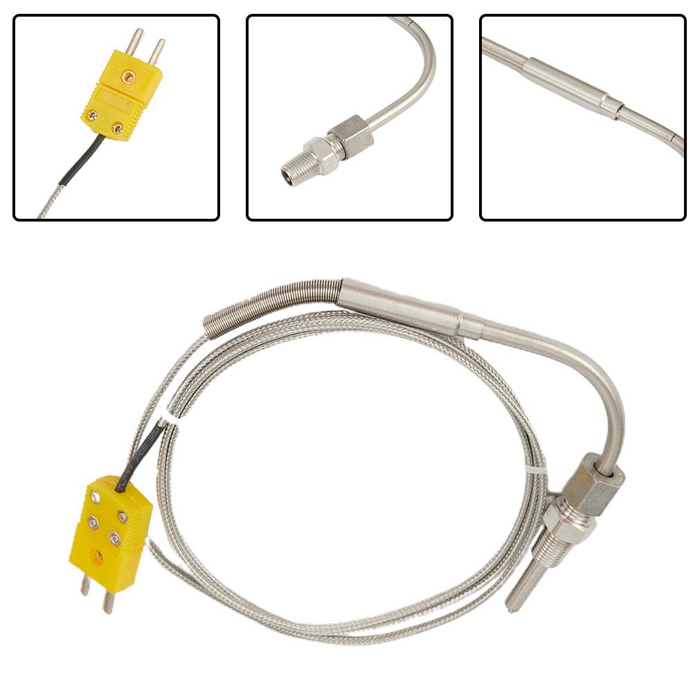 1pc EGT K Type Thermocouple Exhaust Probe High Temperature Sensors 1/8" NPT Threads 2m Cable Adjustable Pressure Lock