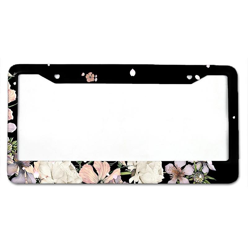 Крышка номерного знака автомобиля из алюминиевого сплава с узором «цветок сливы» по американскому стандарту, водонепроницаемая крышка номерного знака автомобиля, автомобильные аксессуары