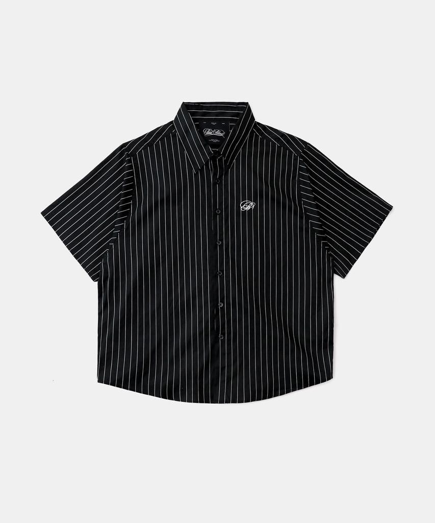 BADBLOOD Dark Classic Short Sleeve Shirt - Black/Stripes