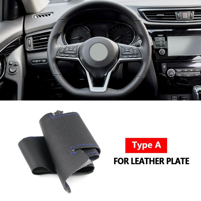 For Nissan Qashqai X-Trail Micra Leaf Rogue Sport 2018- Altima Car Steering Wheel Cover Perforated Leather