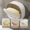 Soap Box Non Perforated Wall Mounted Household Soap Box High-end Drain with Lid Light Luxury Bathroom Soap Storage Rack