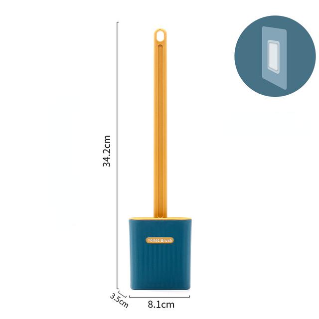 Силиконовая туалетная щетка Gap Brush с держателем Плоская головка Мягкая щетина Чистящие щетки с быстросохнущим кронштейном Инструмент для ванной комнаты