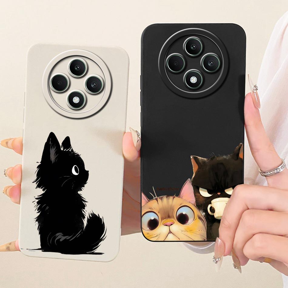 For OPPO Reno12 F 5G Reno 12 Pro 12F 12FS 12 5G Cute Cat Flower Butterfly Cartoon Phone Case Shockproof Soft Silicone Cases