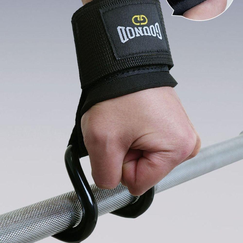 1 pair Pull-up Auxiliary Power Wrist Guard Non-Slip Steel Hook Grips Strap Gym