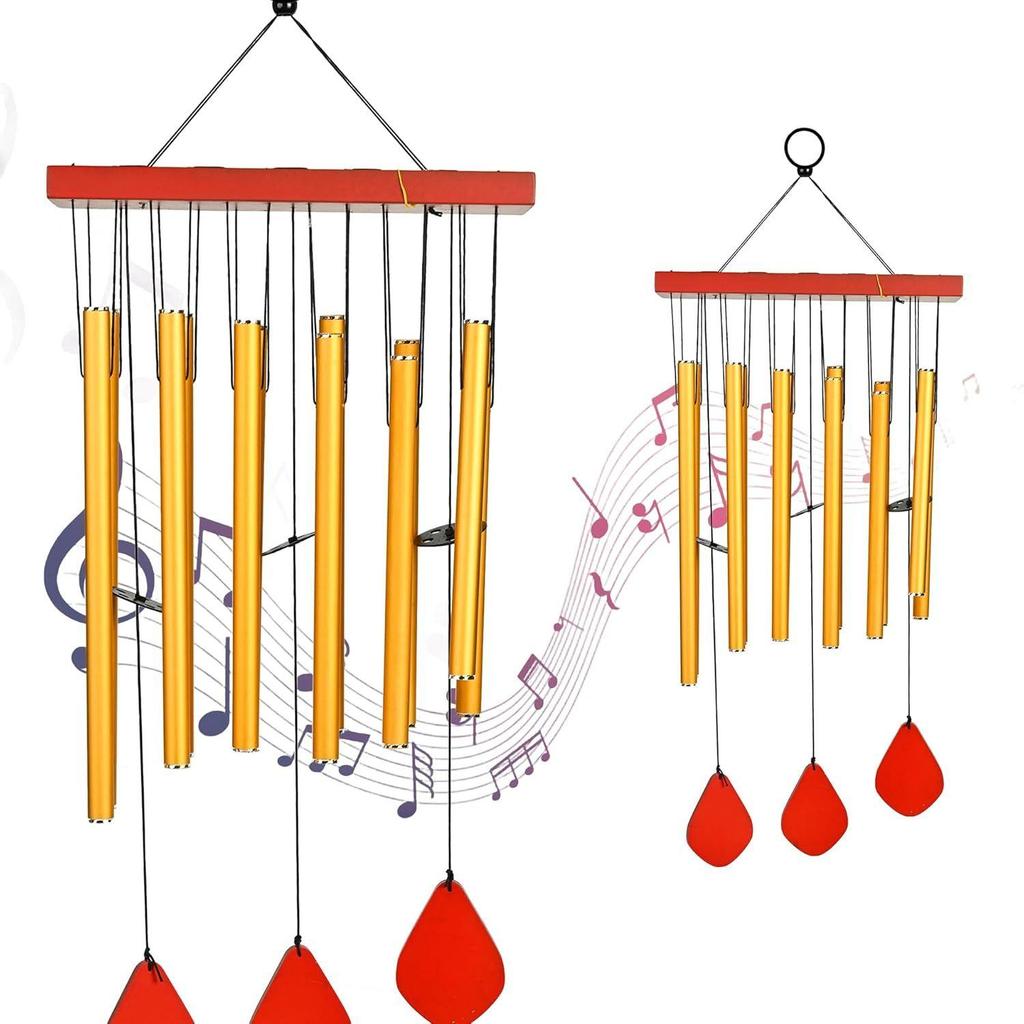 Blissful Golden Wind Chimes for Bedroom & Living Room – Tranquil Home Décor, Harmonizing Energy, Ideal Gift for Women, Men, Couples, Housewarming