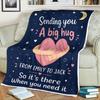 Personalized Big Hug Blanket, Thinking of You Gift, Sending Hugs Throw, Comfort Blanket, Get Well Soon Gift, Long Distance Gift