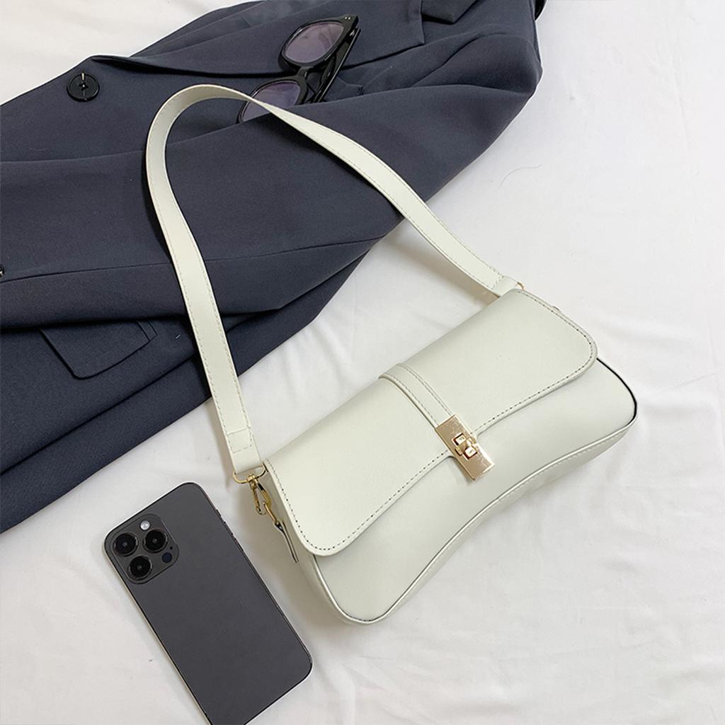 Минималистская сумка через плечо, женская, легкая, из полиуретана, съемный ремень с замком, для ежедневных поездок на работу