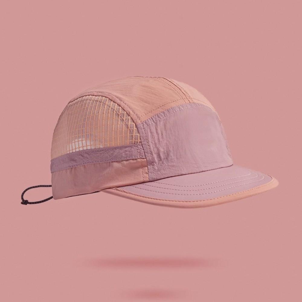 Color-Blocked Breathable Peaked Cap Soft Brim Mesh Running Caps Quick-drying Baseball Cap Camping