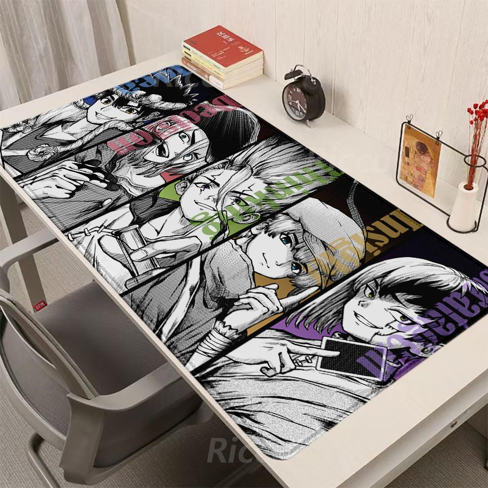 Table mats Dr.STONE Anime Large size electronic sportse Large game accessories HD Printing Computer Lock edges Rubber Mouse Pad