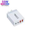 55W AU Plug USB-C Wall Charger 4-Port Fast Charger with PD 20W QC3.0 Output Power for Apple for IPhone 13 14 15 Pro