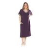 Women's Plus Size Short Sleeve Black V-neck Viscose Dress