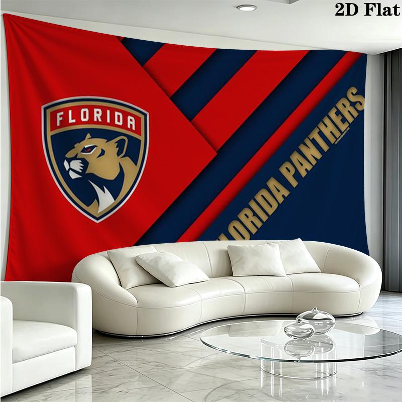 Florida Panthers Wall Tapestry Aesthetic Wall Hanging Printed Fabric Blanket Decorative Tapestries for Bedroom Living Room Home Decor