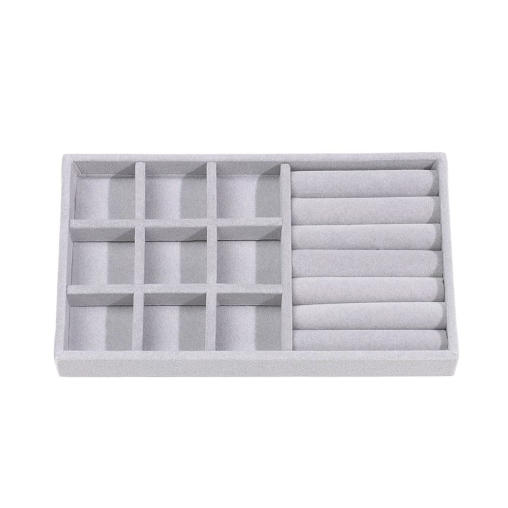 Бархатный поднос для ожерелья Штабелируемая витрина Ящик-органайзер Лотки Кольцо Браслет Ожерелье