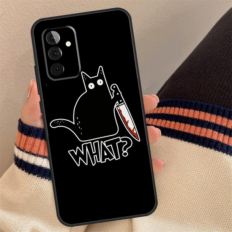 Чехол 'Черная кошка-ведьма' для Samsung Galaxy A54 A34 A14 A56 A36 A16 A06 A13 A53 A12 A22 A32 A52 A35 A17 A15 A55