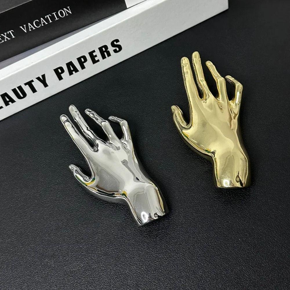 Golden Smooth Palm Brooch Large Shawl Clip Creative Party Jewelry Men