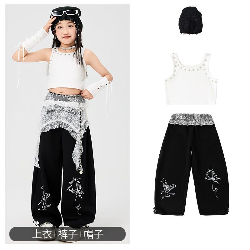 Girls Hip Hop Dance Set Kids Jazz Performance Outfit Streetwear Stage Show Costume