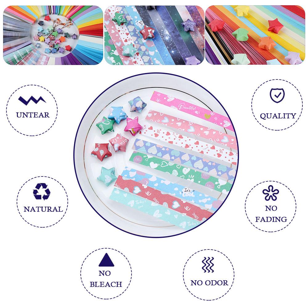Kids Candy Colors Best Wishes DIY Crafts Home Decor Scrapbooking Origami Folding Star Paper Strips