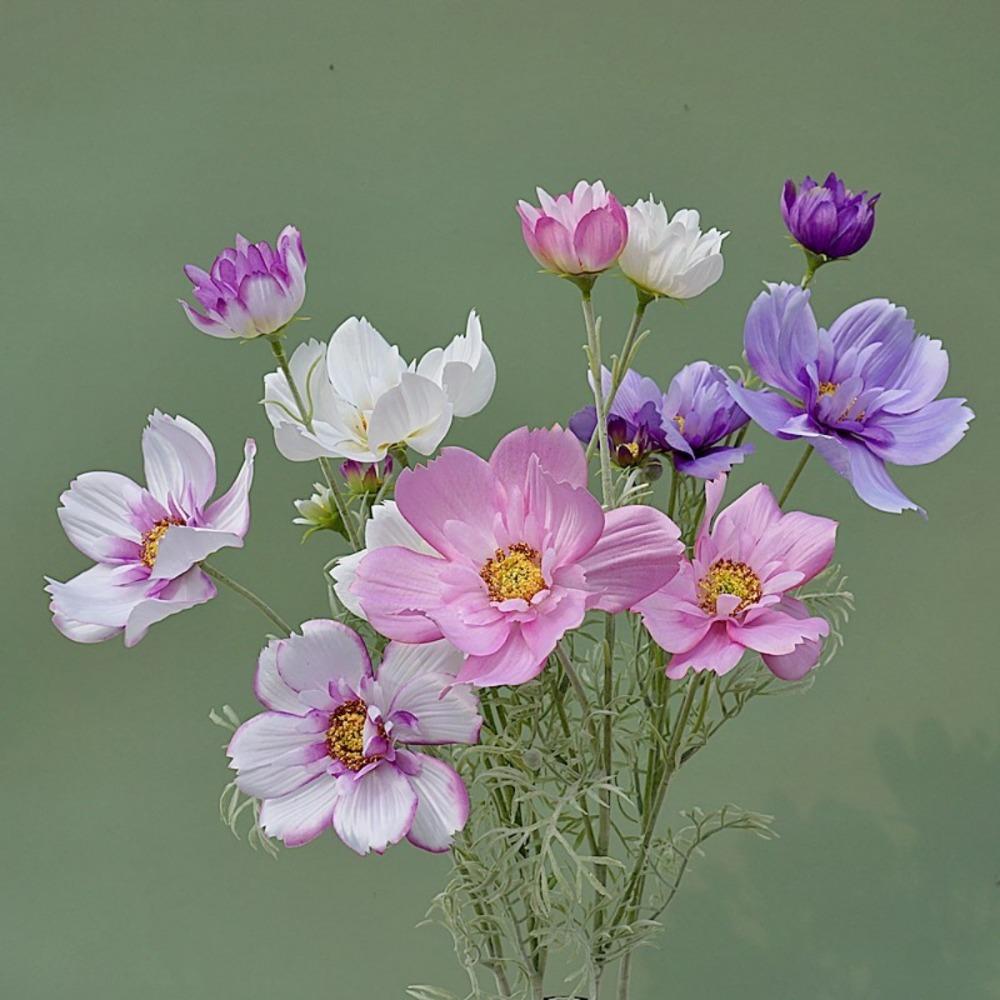 3 шт. искусственные цветочные цветы галсанг яркие роскошные большие шелковые ветки галсанг не выцветают искусственные растения для свадьбы дома вечеринки в помещении на открытом воздухе декор