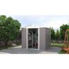 Metal Garden Shed 4.07 M² - 213 X 191 X 195 Cm - MARS - Anchoring Kit Included, 2 Sliding Doors - Taupe
