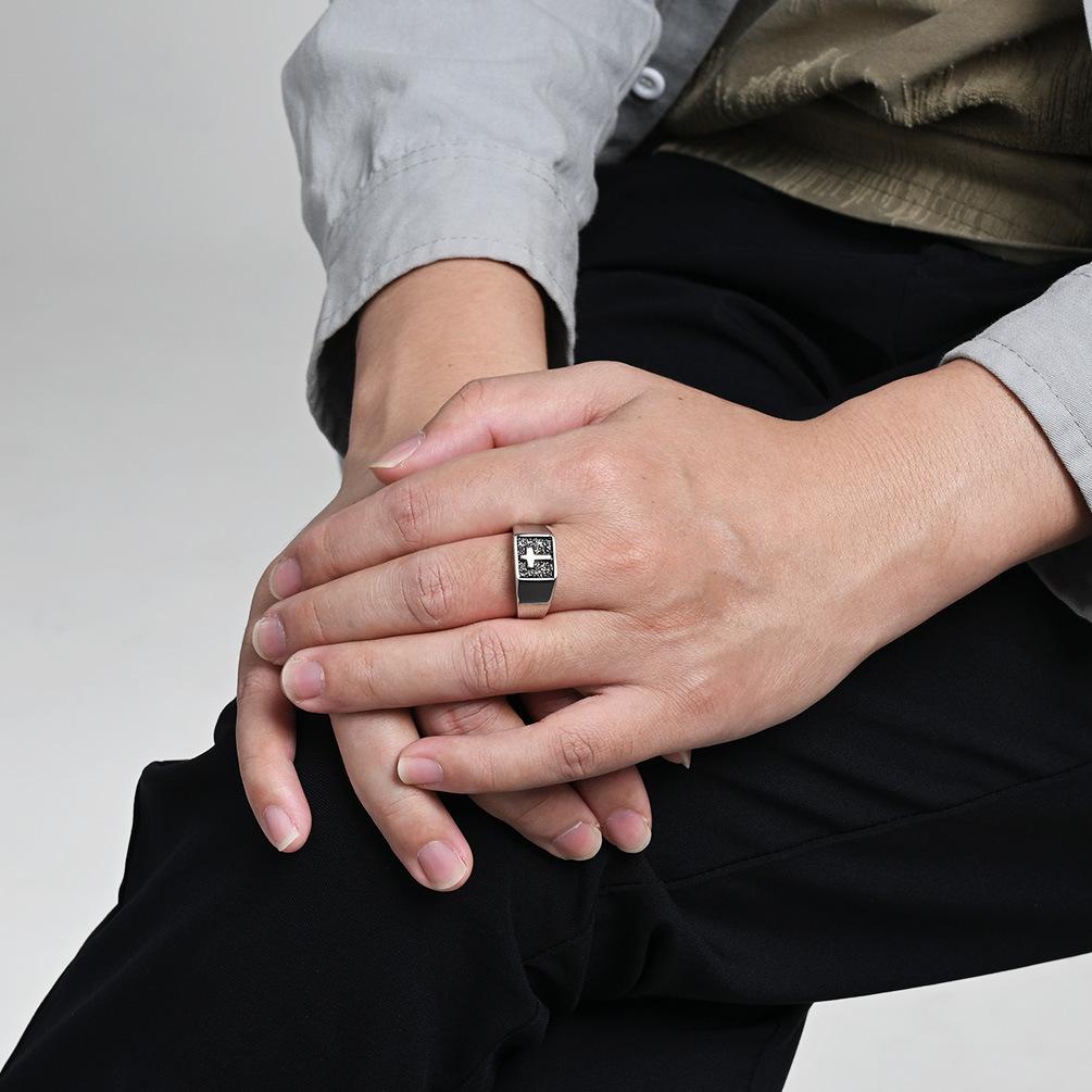 2025 Simple Personalized Men's Ring Cross Ring Accessories