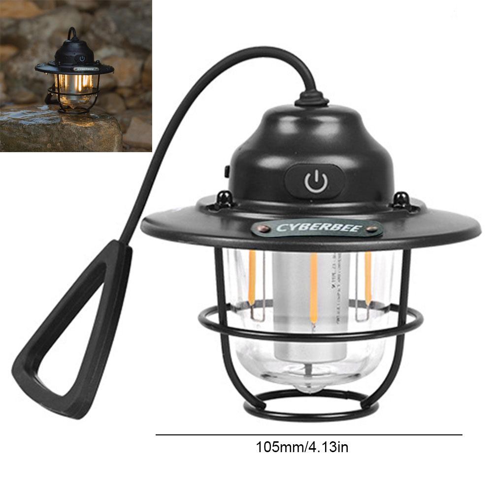 Vintage LED Camping Light 1200mAh Rechargeable Hanging Emergency Light Portable Tent Light Outdoor Lamp With Dimmer Desktop Ligh