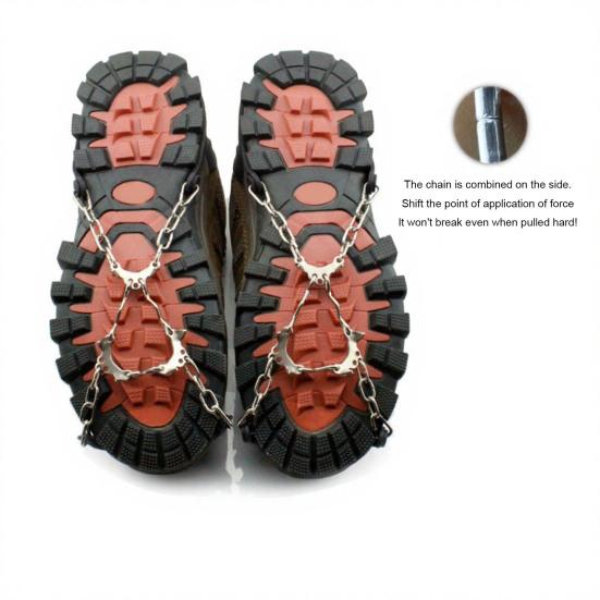 2 шт. Кошки для обуви Ледоступы Шипы для сцепления Снежные накладки Противоскользящие 6 металлических шипов Легко надеваемые кошки для ботинок Обувь Пеший туризм Альпинизм