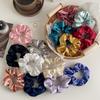 Vintage Crystal Satin Large Intestine Ring Premium Hair Band Headband Rubber Band Head Flower Hair Accessories Women