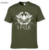 SPQR RoУнисекс Гладиатор Имперский Золотой Орел Футболка Унисекс Повседневная С коротким рукавом Круглый вырез Футболка Харадзюку Топы Футболки Рубашка Большого размера