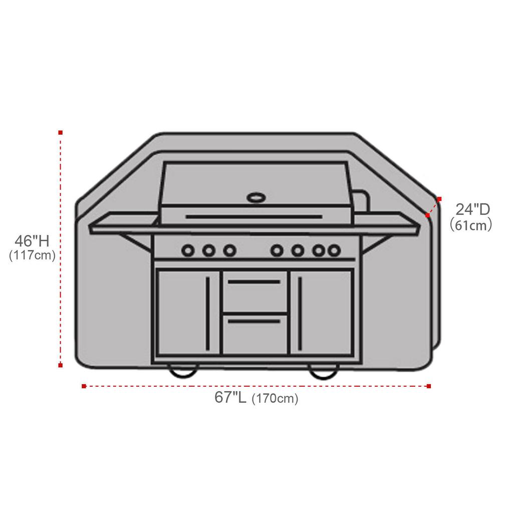 Чехол для барбекю 170x61x117 см, водонепроницаемый, антипылевой, дождевой, чехол для гриля, аксессуары для барбекю, чехол для газового, угольного, электрического гриля