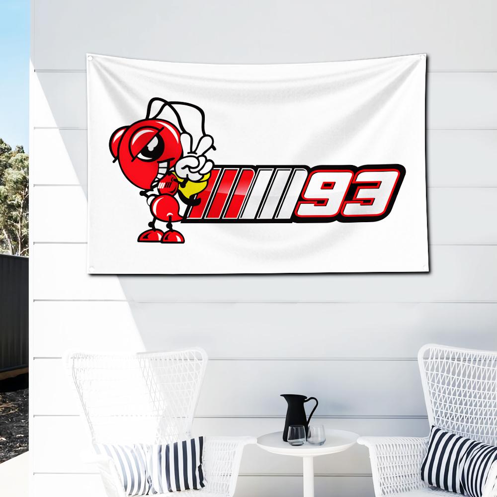 Hot Sale Moto Marquez Marc 93 Flag Polyester Digital Printing Banner For Garage Wall Art Out Door Decoration Car Club Tapestry