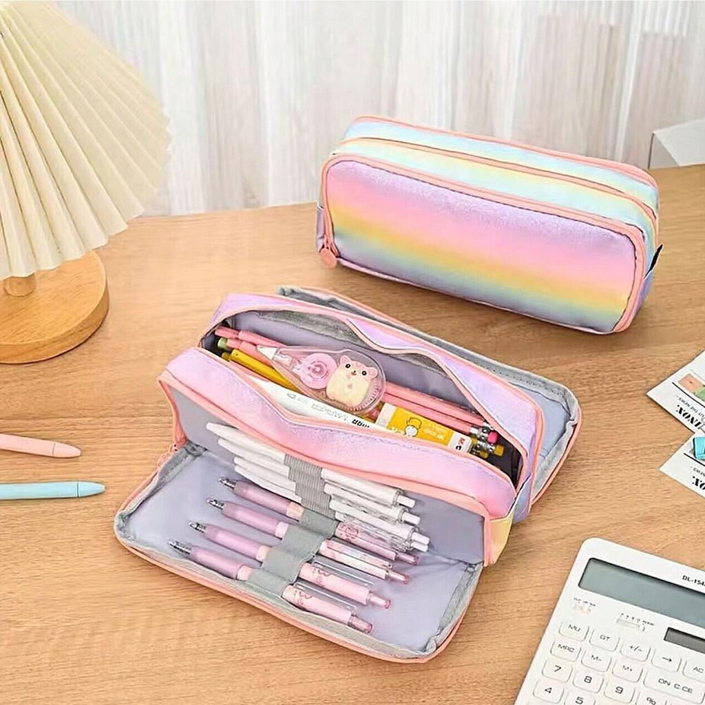 Большой вместительный милый пенал с 3 отделениями, сумка для ручек, пенал для школы, подростка, девочки, мальчика, мужчины, женщины, школьные принадлежности