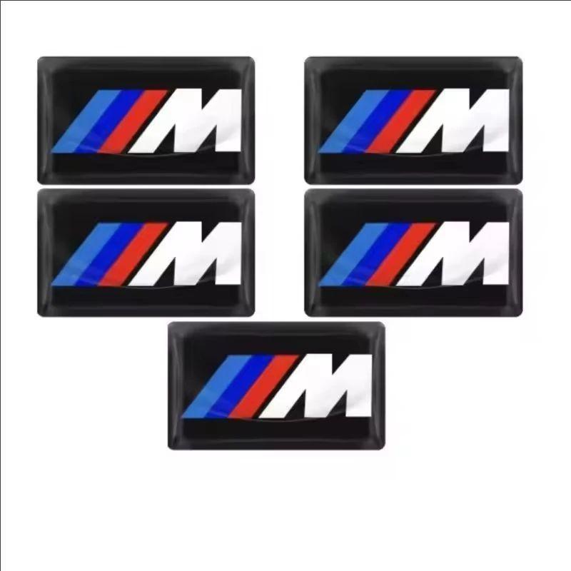 IAMS9 5/10pcs M Logo Car Steering Wheel Hub Caps Center Emblem Badge Sticker For BMW M E34E36 E60 E90 E46 E39 E70 F10 Motorcycle Decal